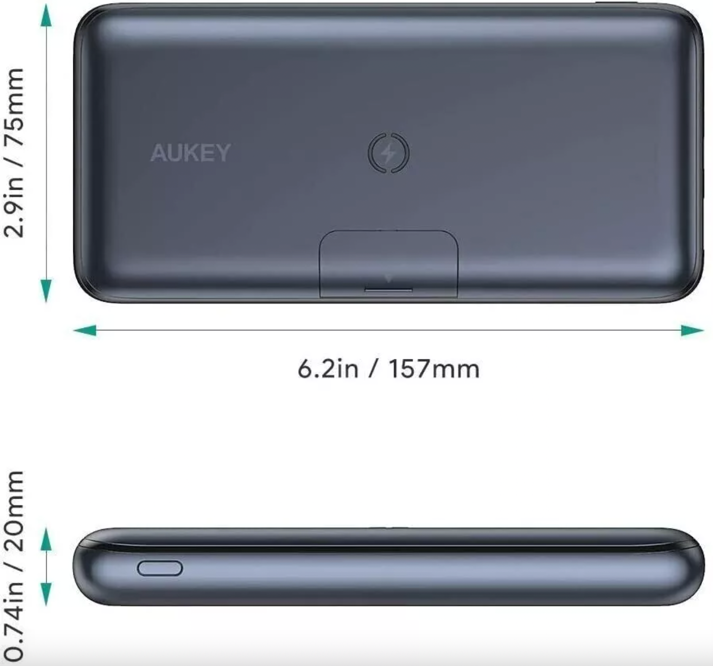 Wireless Power Bank 20000 mAh Backup Fast 2USB Ports Portable Charger External Battery