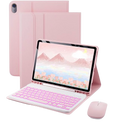 Ipad 10th and 11th Gen Case with Bluetooth Keyboard (PINK)
